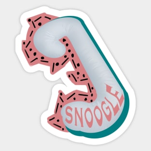 Snoogle, a noodle body pillow Sticker